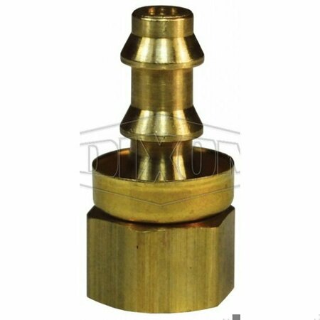 DIXON Hose Barb Fitting with Brass Cap, Female SAE Inverted Flare Rigid x Push-On Hose Barb End Style, Bra 2920408CBC